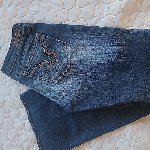 Buffalo Jeans Sz 28. Felow Mid Rise/ Stretch Flare. 29" Long, measures in Photo - Picture 11 of 13